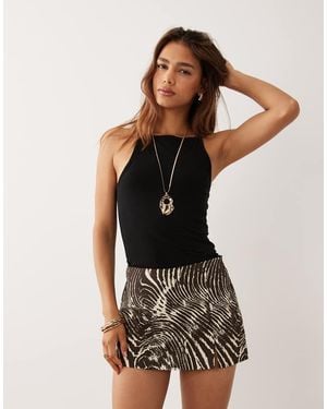 ASOS Aso Design Minifalda Pantalón Con-Multi - Negro