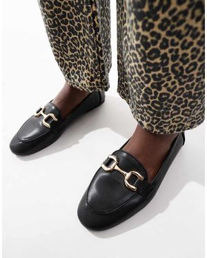 London Rebel Nori Snaffle Trim Flat Shoes - Black