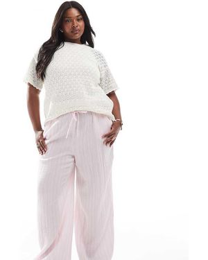 Vero Moda Cotton Wide Leg Trousers - Purple