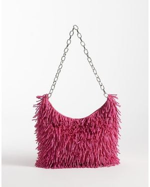 ASOS Beaded Embellished Shoulder Bag - Pink