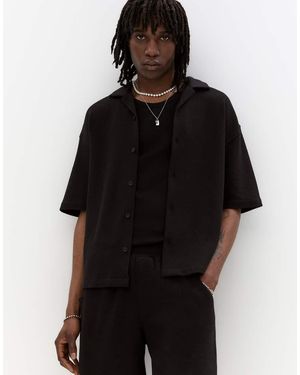 Pull&Bear Camicia A Maniche Corte Nera - Nero