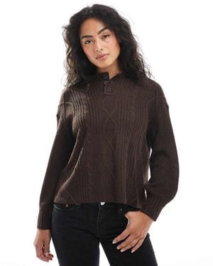 Wednesday's Girl Jersey Con Cuello Tipo Polo De Punto De Ochos De - Negro
