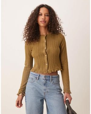 ASOS – strickjacken-top im häkeldesign - Blau