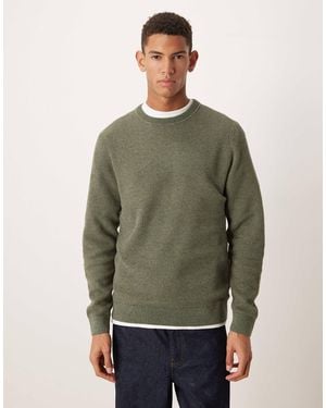 SELECTED 100% Cotton Waffle Knitted Sweater - Green
