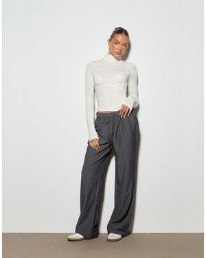 Noughts & Kisses Ayla Pinstripe Trousers - Grey