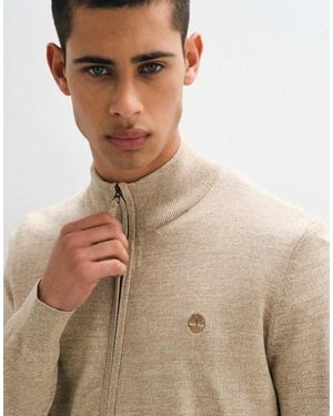 Timberland Cotton Full Zip Jumper - Brown