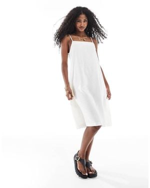 JJXX Linen Blend Mini Dress - White