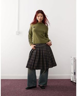 Monki Knitted Raglan Sleeve Sweater - Natural