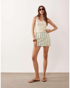 ASOS Clean Look Linen Skort - Natural