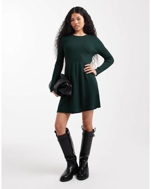 Only Petite Mini Knitted Skater Dress - Green