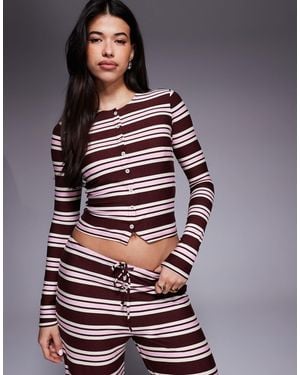Kaiia Exclusive Super Soft Jersey Button-through Long Sleeve Top - Multicolor