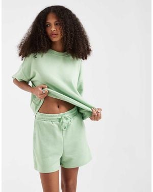 Pieces High Waist Sweat Shorts Co-Ord - Green