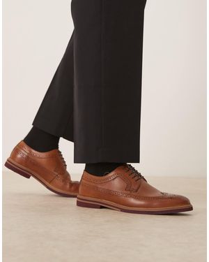 ASOS – schnürschuhe im budapester-stil aus leder - Braun
