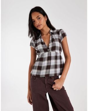 Hollister Kurzärmliges babydoll-hemd - Braun