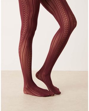 ASOS Medias Con Patrón De Punto Pointelle De -Rojo