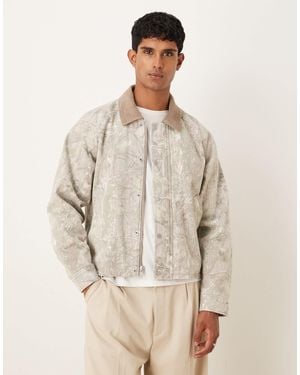 Abercrombie & Fitch Lightweight Cropped Barn Jacket - Natural