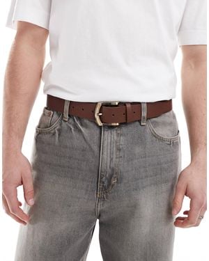 ASOS Pebbled Smart Belt - Grey