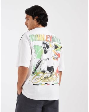 ASOS Oversized Tee With Bob Marley Print - White