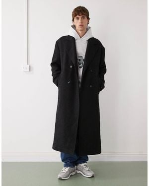 Weekday Wool Blend Oversized Coat - Black