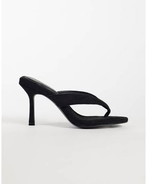 Public Desire Alma Heeled Toe Post Sandals - Black