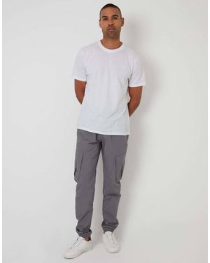 Threadbare Elasticated Waist Cargo Trousers - Grey