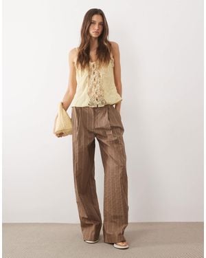 Mango Martin Cotton Rich Tailored Trouser Co-ord - Natural