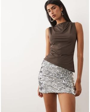 ASOS Mixed Sequin Mini Skirt - Metallic