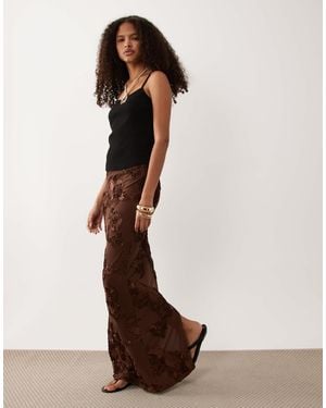 River Island Floral Embroidered Skirt - Brown