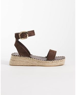South Beach Linen Two Part Espadrille Sandals - Metallic
