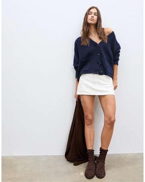 Stradivarius D62 Denim Skort - Red