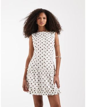 Neon Rose Button-up Mini Dress - White