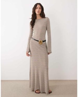 ASOS Long Angel Sleeve Maxi Dress - Natural