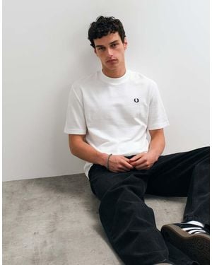 Fred Perry Textured Stripe Pique T-shirt - White
