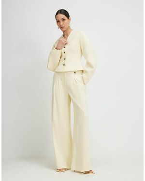 River Island Linen Look Cocoon Sleeve Seamed Jacket - Natural