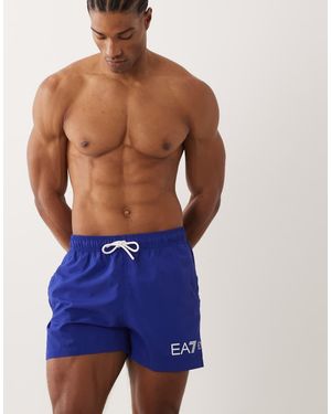 EA7 Armani Logo Swim Shorts - Blue