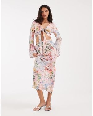 River Island Floral Print Maxi Skirt Co-Ord - Pink