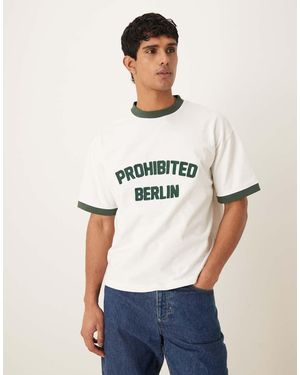 Prohibited Camiseta Blanca Con Detalles En Contraste De - Blanco