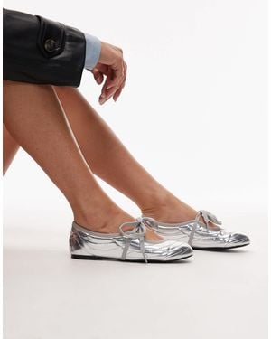 JW PEI Erika Topstitching Lace Up Ballet Flats - White