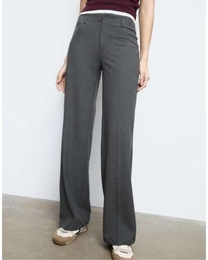 Stradivarius Smart Slim Fit Straight-Leg Trousers - Blue