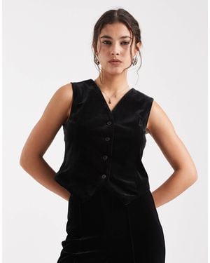 Vero Moda Velvet Vest - Black