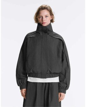 Oysho Waterrepellent Checked Track Jacket - Grey