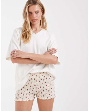 JJXX Shirred Micro Shorts - White
