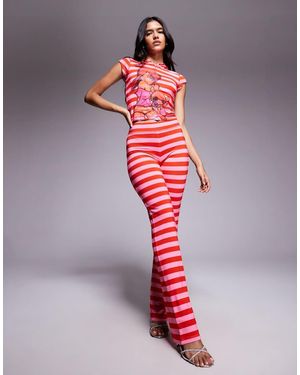 I.AM.GIA X Fafi Blare Fafinettes Diamante Logo Flare Track Pant Co-ord - Red