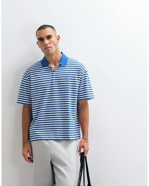 ASOS Heavyweight Oversized Polo - Blue