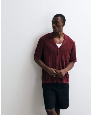 ASOS Relaxed Textured Knitted Revere Button Through