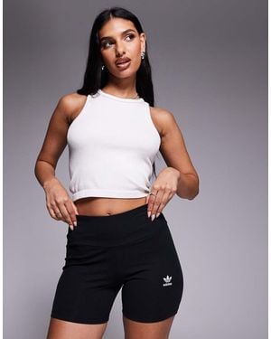adidas Originals Trefoil Essentials Ribbed Booty Shorts - Grey