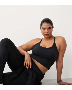 4505 Curve Icon Soft Touch Yoga Cami With Inner Bra And Adjustable Straps - Black