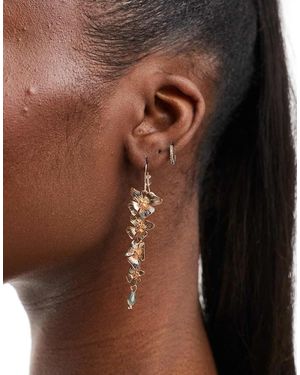 Accessorize Orecchini Pendenti Con Fiori - Marrone