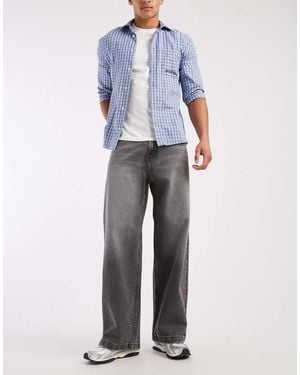 Hollister Vaqueros Lavado Muy Holgados Con 5 Bolsillos De - Azul