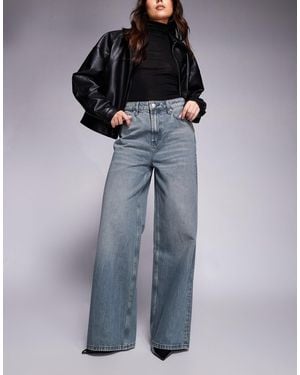 ASOS High Waisted Wide Leg Jeans - Blue